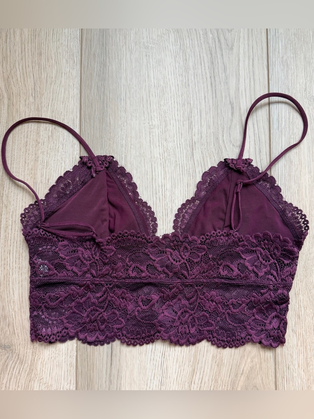 Me to We Burgundy Lace Longline Bralette - Picture 2 of 3